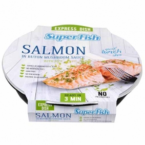 SALMÓN EN SALSA DE CHAMPIÑONES Y ARROZ CASA WESTFALIA